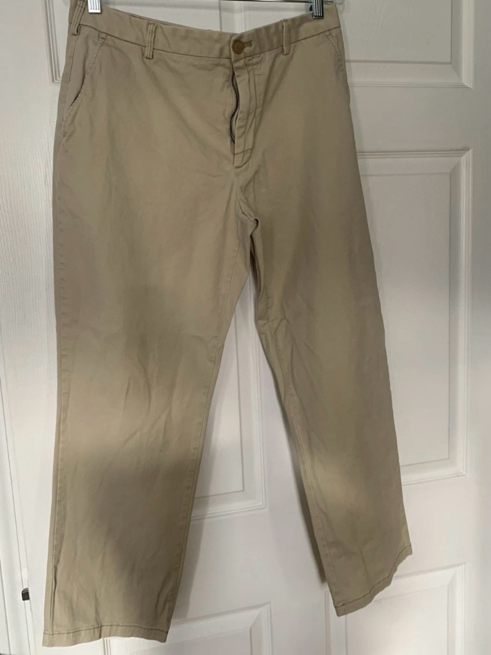 IZOD American Chino Men’s 34 Beige Cotton Twill Chino Pants Straight Flat Front